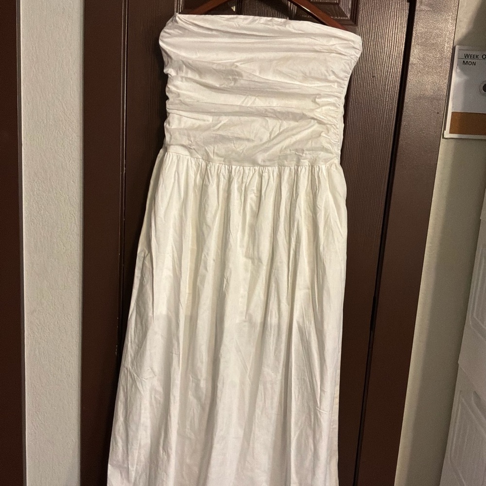Strapless White Maxi Dress